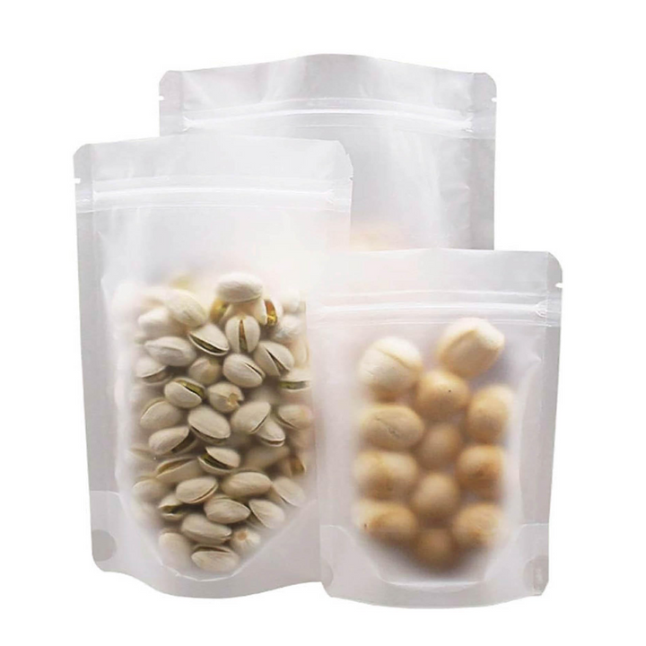130 x 200 + 40 mm Matte Stand-Up Bag with Expandable Base Resealable Ziplock Packaging Bag