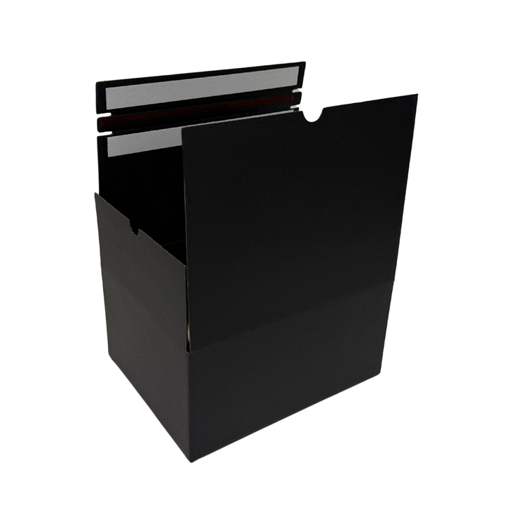 Full Black Self Sealing Box 240 × 190 × 120 mm – Sturdy and Durable Cardboard Postal Boxes