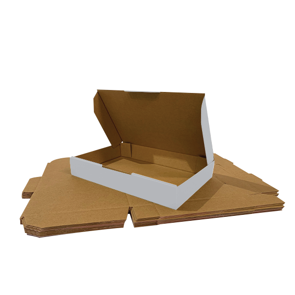 270 x 200 x 35mm White Corrugated Die Cut Mailing Box | Self-Locking, Flat-Pack, Eco-Friendly