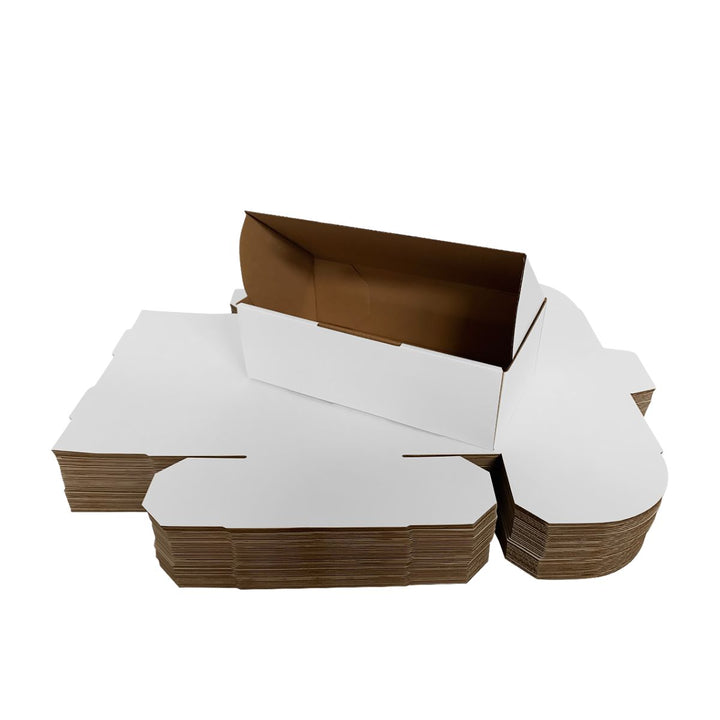 180 x 100 x 45mm White Corrugated Die Cut Mailing Box | Self-Locking, Flat-Pack, Eco-Friendly