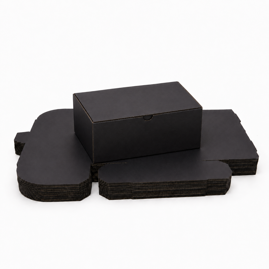 320 x 240 x 160 mm Full Black Die Cut Mailing Shipping Packing Cardboard Boxes