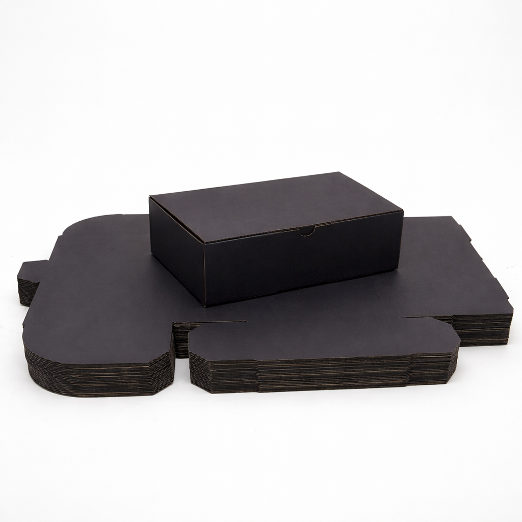 240 × 150 × 60mm Full Black Die Cut Mailing Shipping Packing Cardboard Boxes