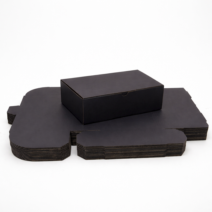 240 × 150 × 60mm Full Black Die Cut Mailing Shipping Packing Cardboard Boxes