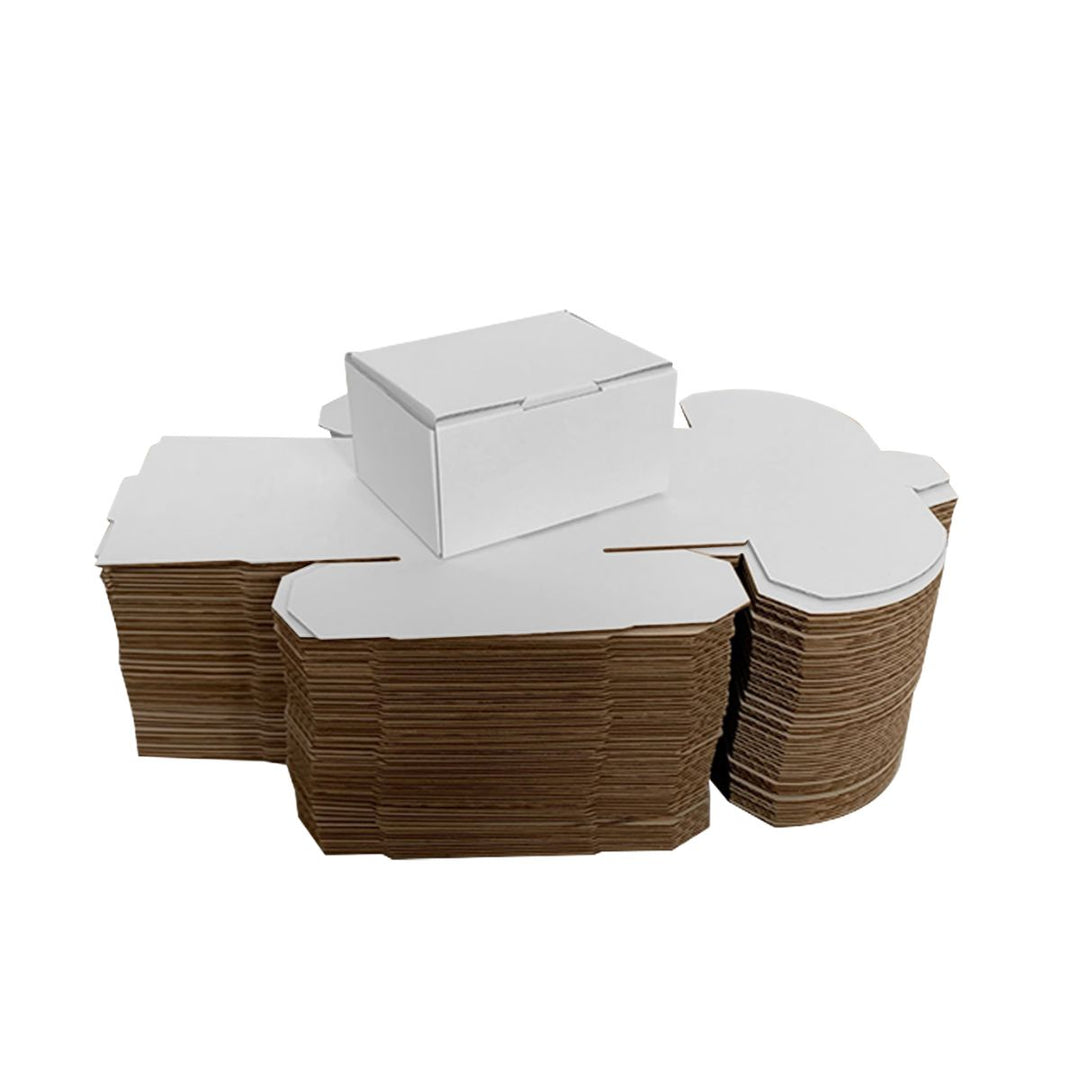 150 x 60 x 60mm White Corrugated Die Cut Mailing Box | Self-Locking, Flat-Pack, Eco-Friendly