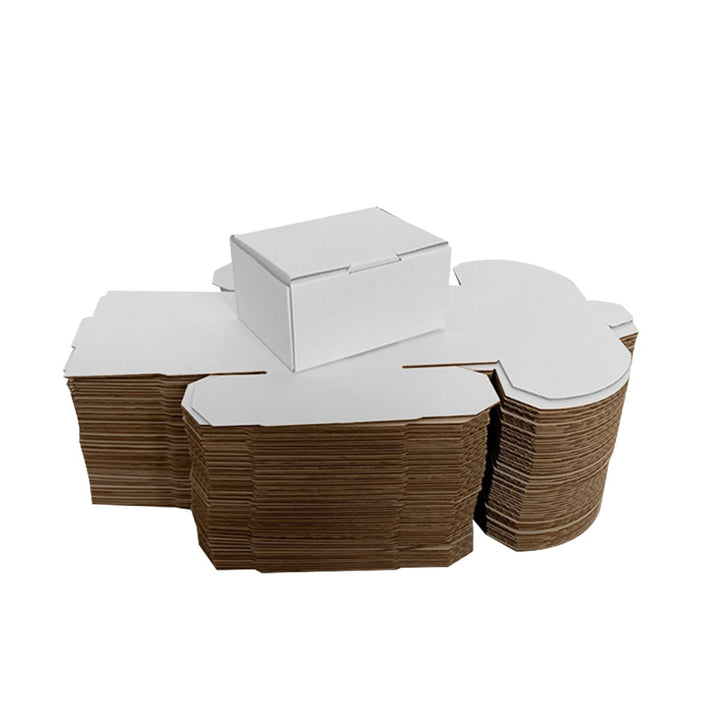 150 x 60 x 60mm White Corrugated Die Cut Mailing Box | Self-Locking, Flat-Pack, Eco-Friendly