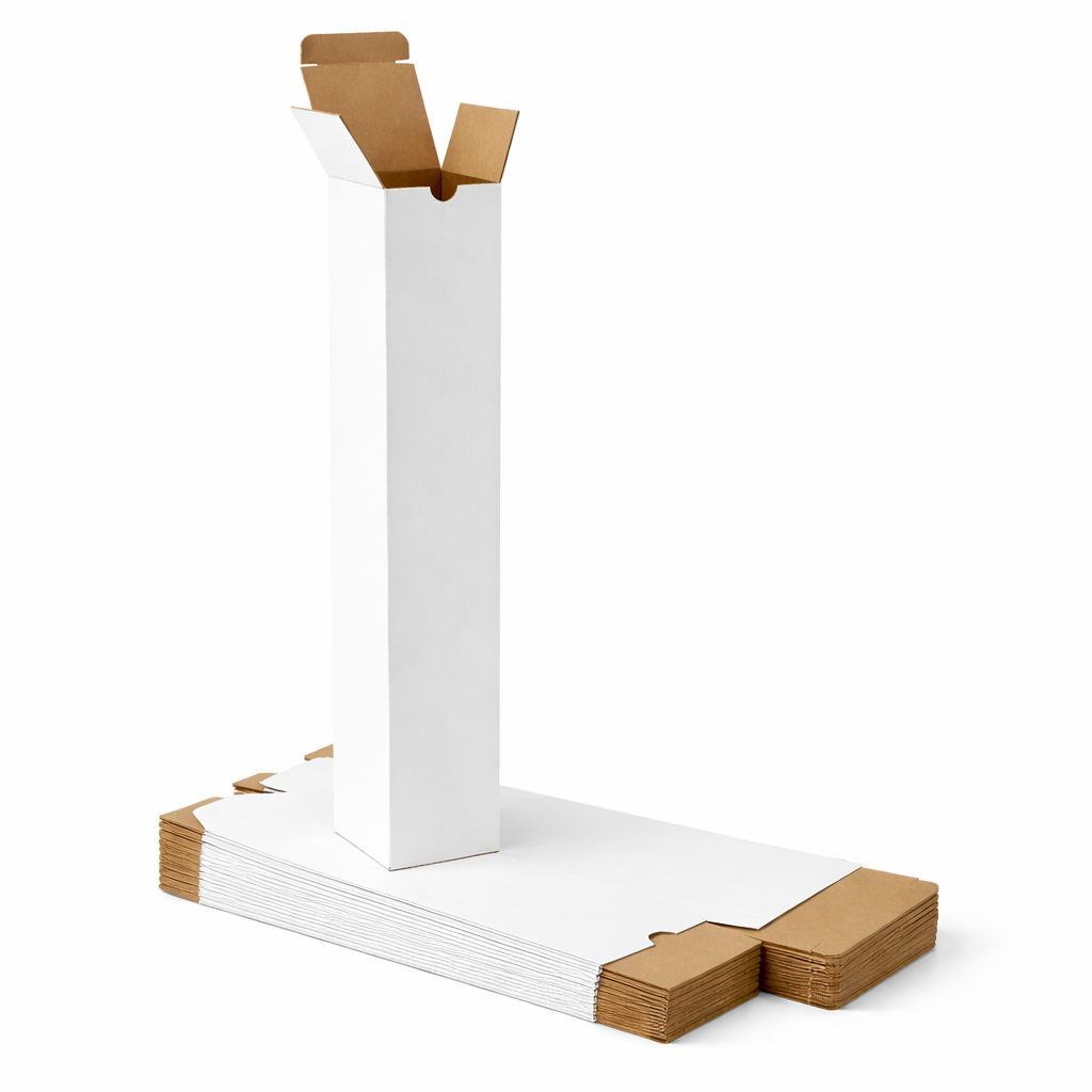 65 x 65 x 450mm Candle Mailing Shipping Packing Cardboard Boxes White