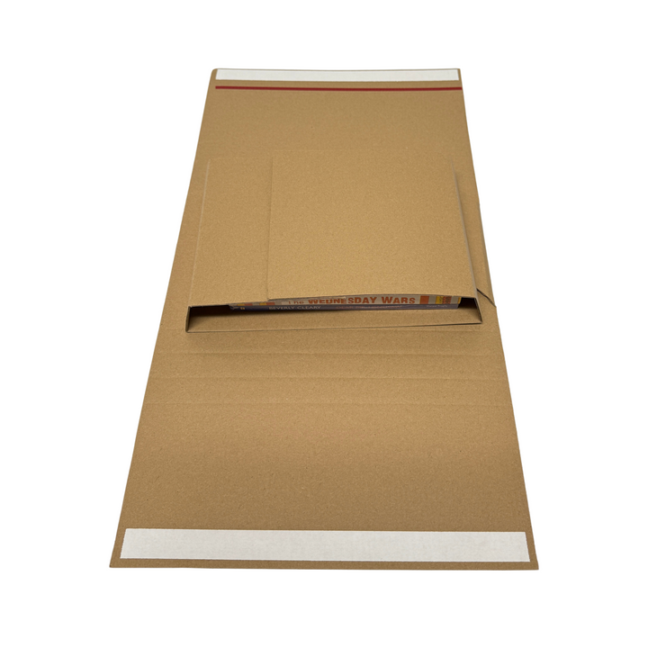 Wholesale Pack 1000pcs - 270 x 190 x 80mm Corrugated Book Wrap Mailers Peel & Seal, Adjustable, Recyclable
