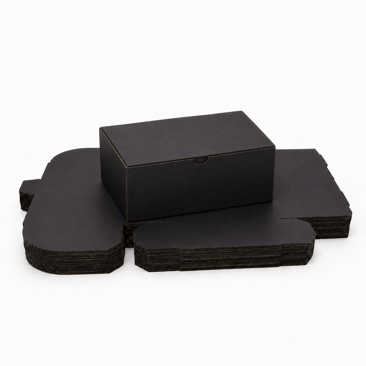 270 x 200 x 95 mm Full Black Die Cut Mailing Shipping Packing Cardboard Boxes