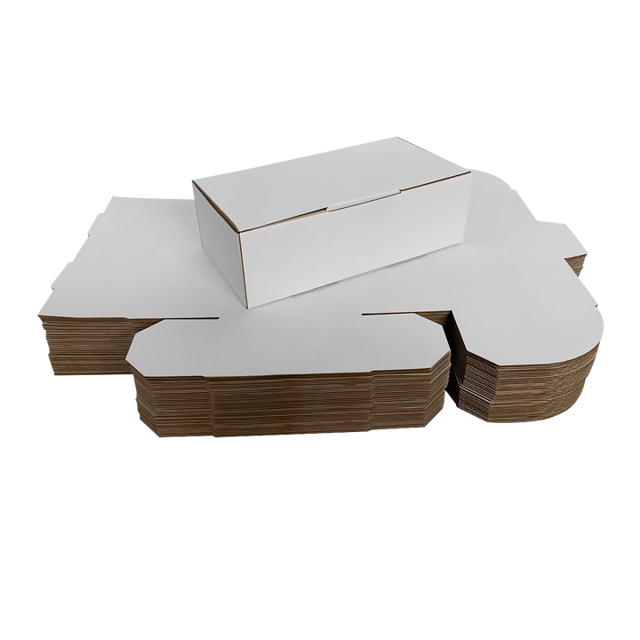 360 x 230 x 90mm White Corrugated Die Cut Mailing Box | Self-Locking, Flat-Pack, Eco-Friendly