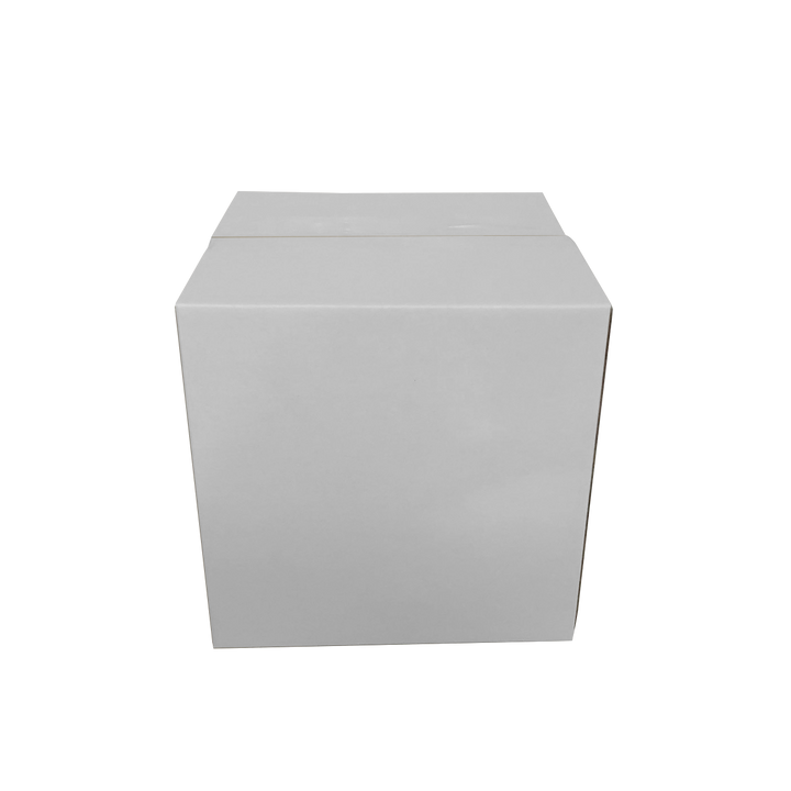 135 x 135 x 135mm White Corrugated Cube Box | Die Cut, Self-Locking, Flat-Pack, Eco-Friendly