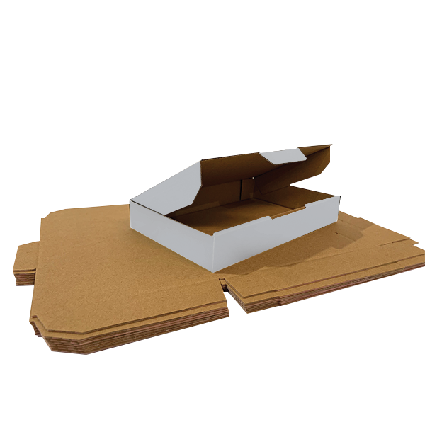 270 x 200 x 35mm White Corrugated Die Cut Mailing Box | Self-Locking, Flat-Pack, Eco-Friendly