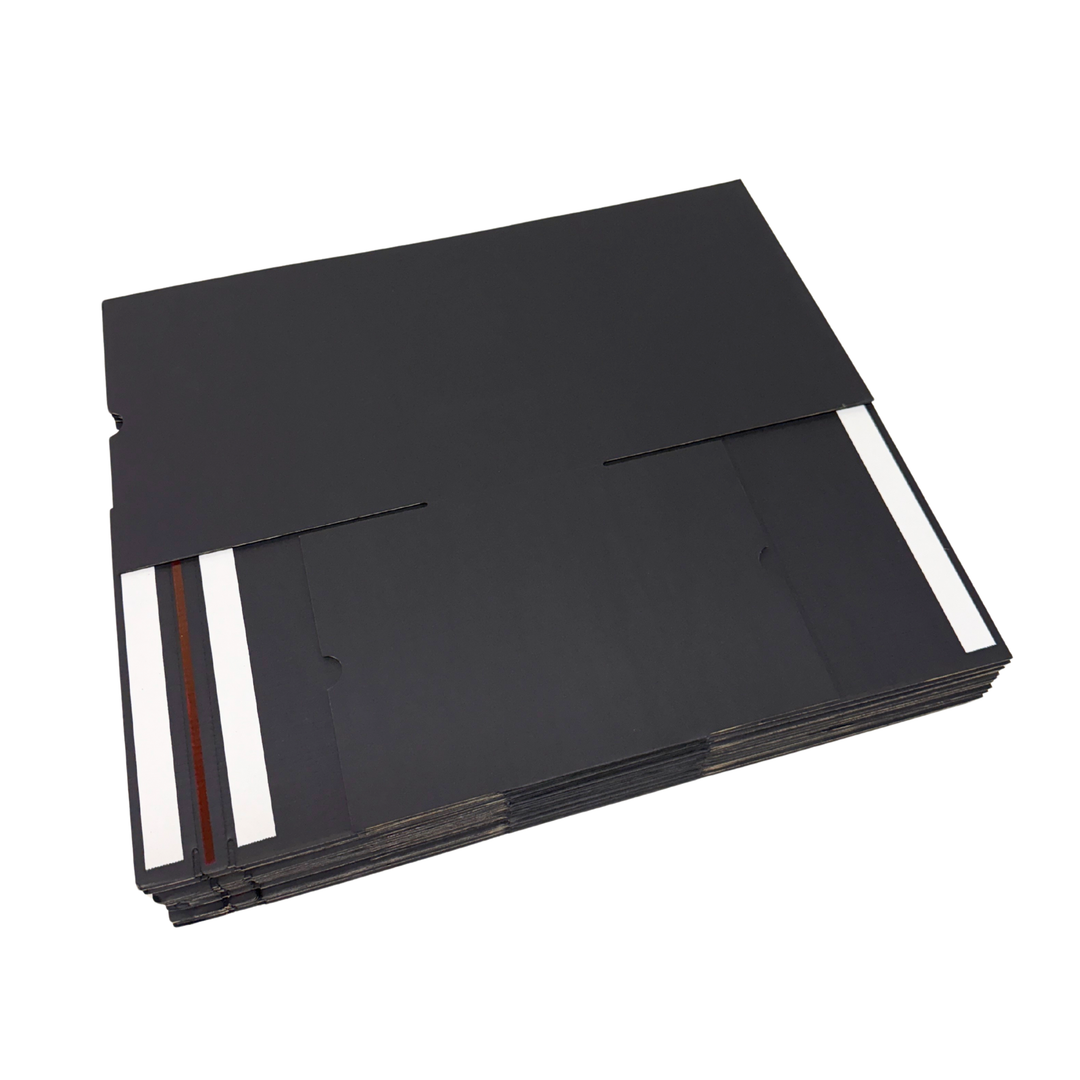 Full Black Self Sealing Box 240 × 190 × 120 mm – Sturdy and Durable Cardboard Postal Boxes