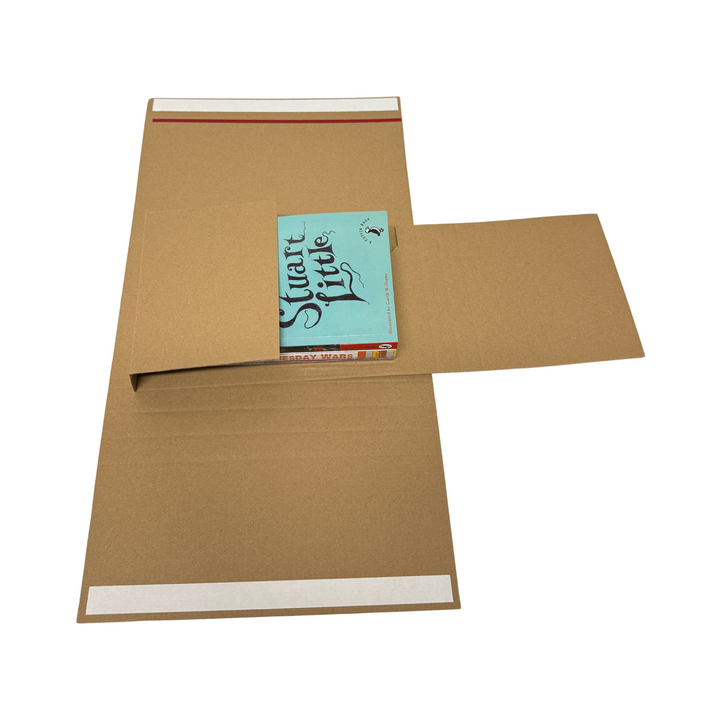 307 x 245 x 75mm Corrugated Book Wrap Mailer | Adjustable Depth, Peel & Seal, Recyclable