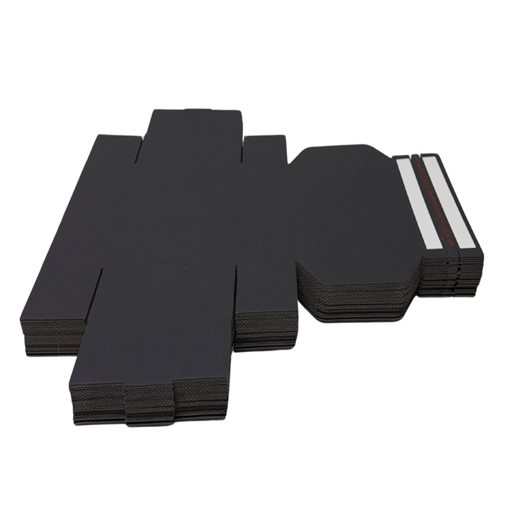 Full Black Self Sealing Tuck Front Box 174 × 128 × 53 mm – Sturdy and Durable Cardboard Postal Boxes