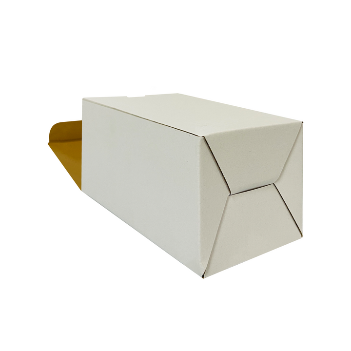 105 x 105 x 115mm White Corrugated Candle Box | Die Cut, Self-Locking, Flat-Pack, Eco-Friendly