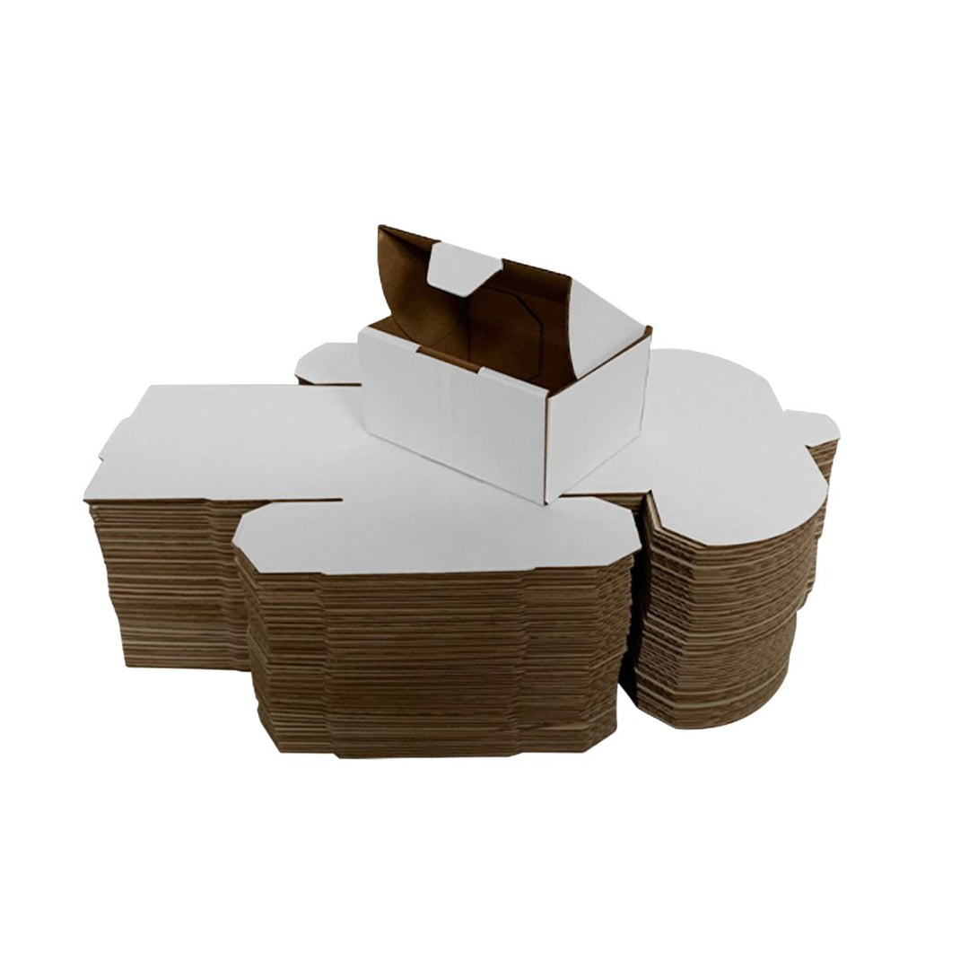 150 x 60 x 60mm White Corrugated Die Cut Mailing Box | Self-Locking, Flat-Pack, Eco-Friendly