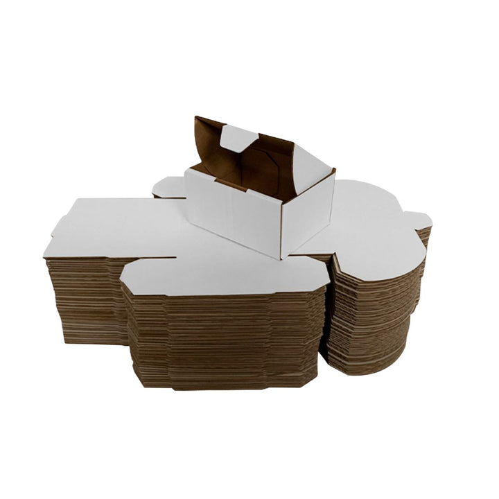 150 x 60 x 60mm White Corrugated Die Cut Mailing Box | Self-Locking, Flat-Pack, Eco-Friendly