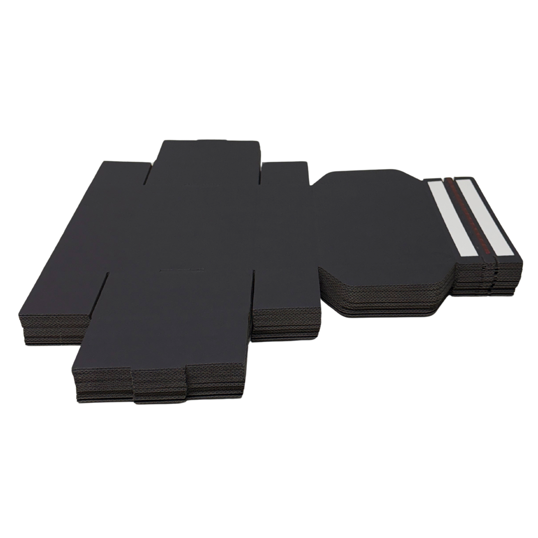 Full Black Self Sealing Tuck Front Box 220 × 160 × 77 mm – Sturdy and Durable Cardboard Postal Boxes