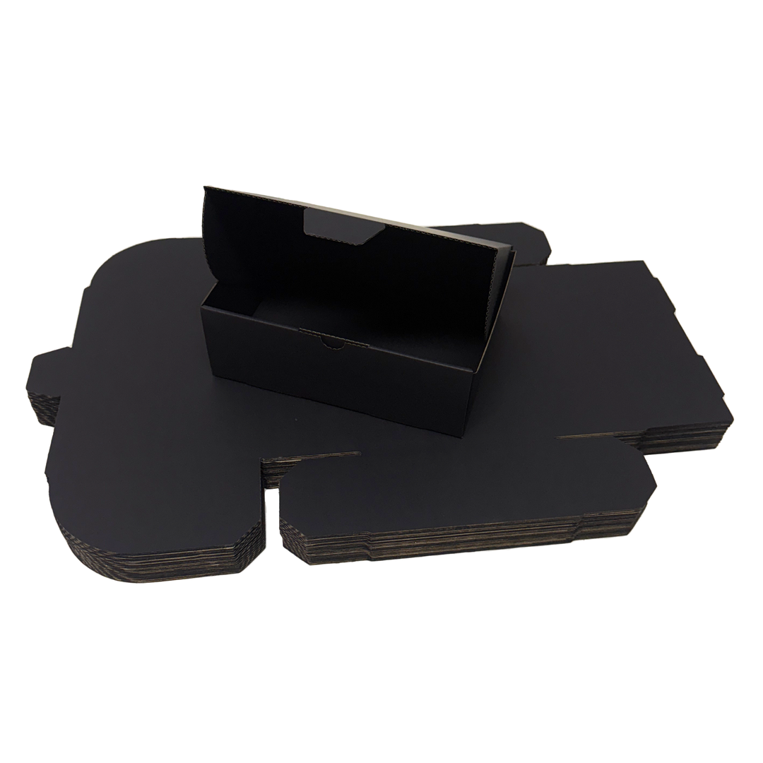 220 x 160 x 77mm Full Black Die Cut Mailing Shipping Packing Cardboard Boxes