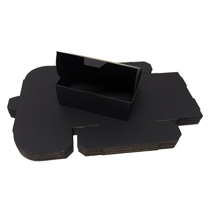 220 x 160 x 77mm Full Black Die Cut Mailing Shipping Packing Cardboard Boxes