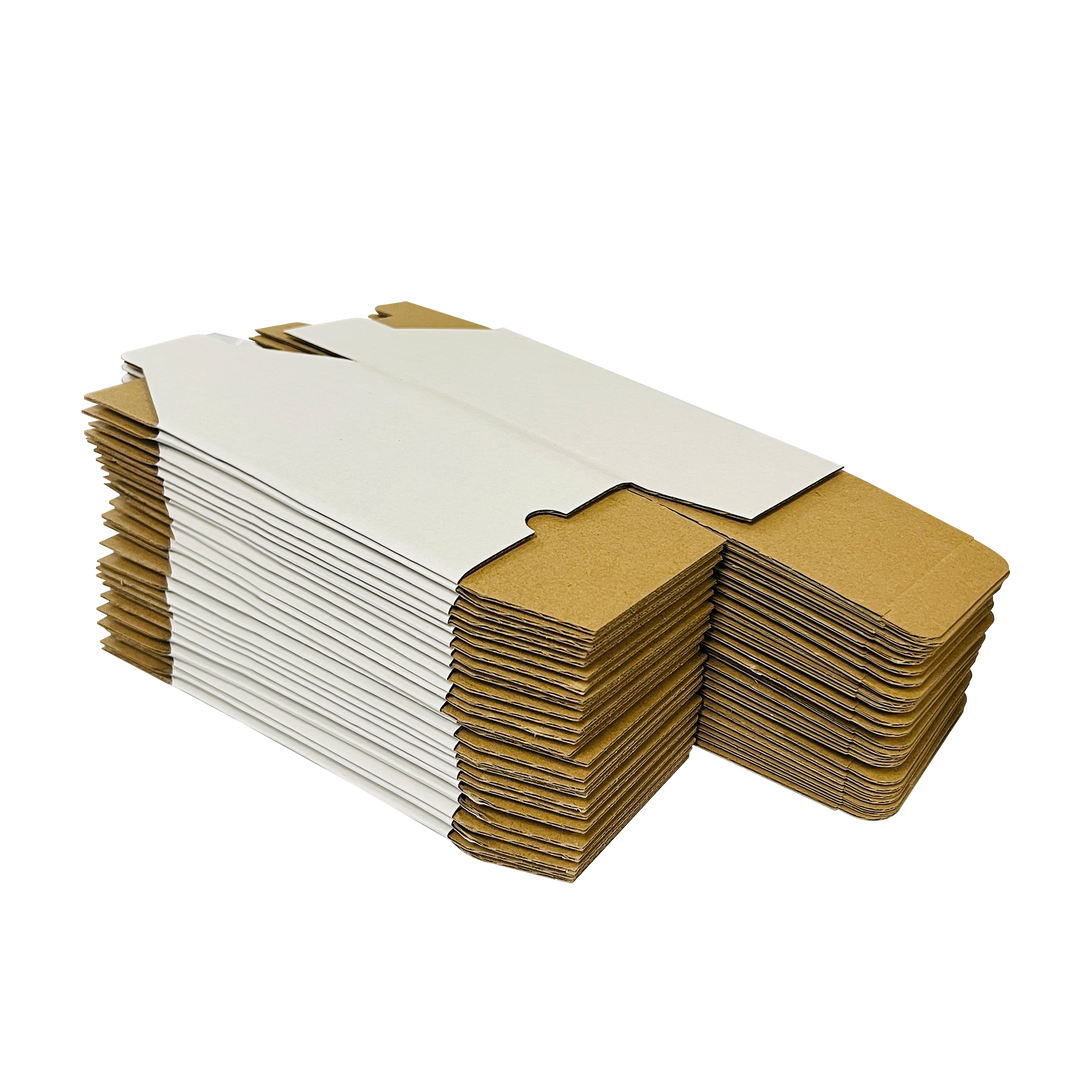 105 x 105 x 115mm White Corrugated Candle Box | Die Cut, Self-Locking, Flat-Pack, Eco-Friendly