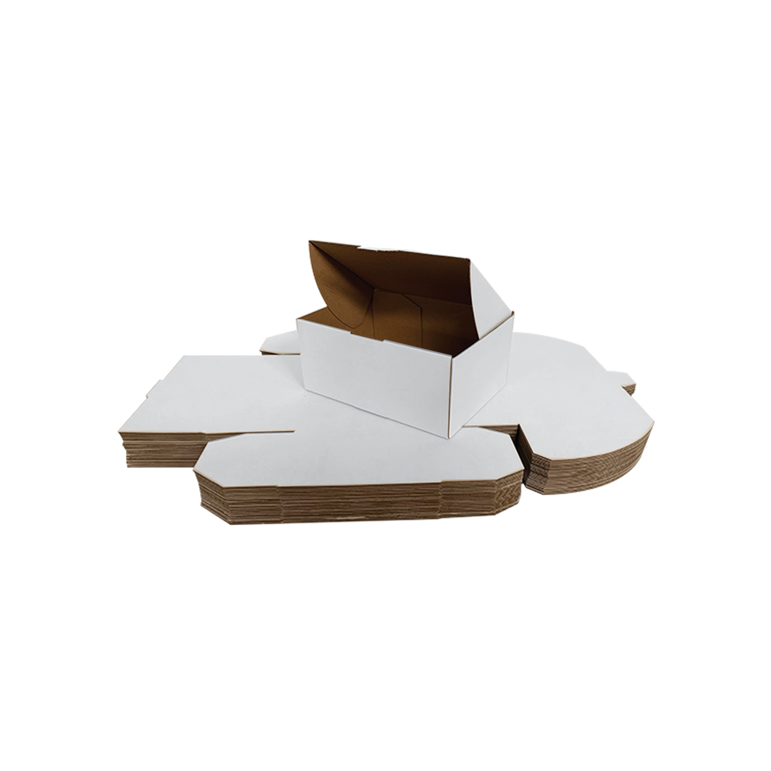 240 x 125 x 100mm White Corrugated Die Cut Mailing Box | Self-Locking, Flat-Pack, Eco-Friendly