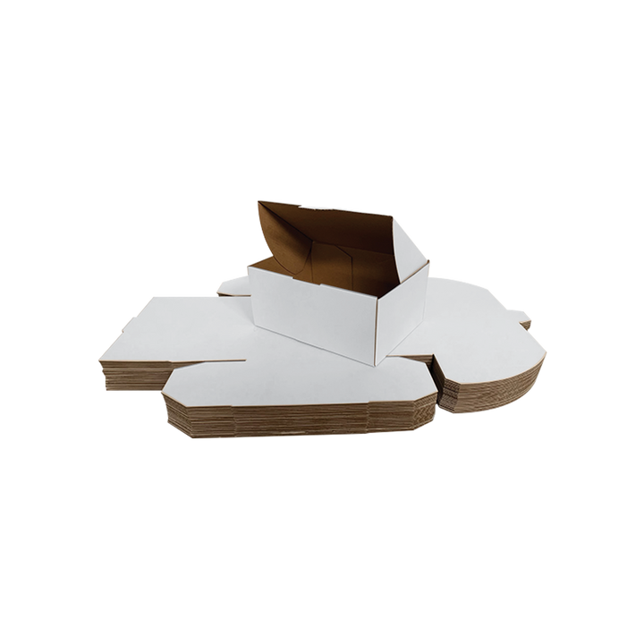 240 x 125 x 100mm White Corrugated Die Cut Mailing Box | Self-Locking, Flat-Pack, Eco-Friendly