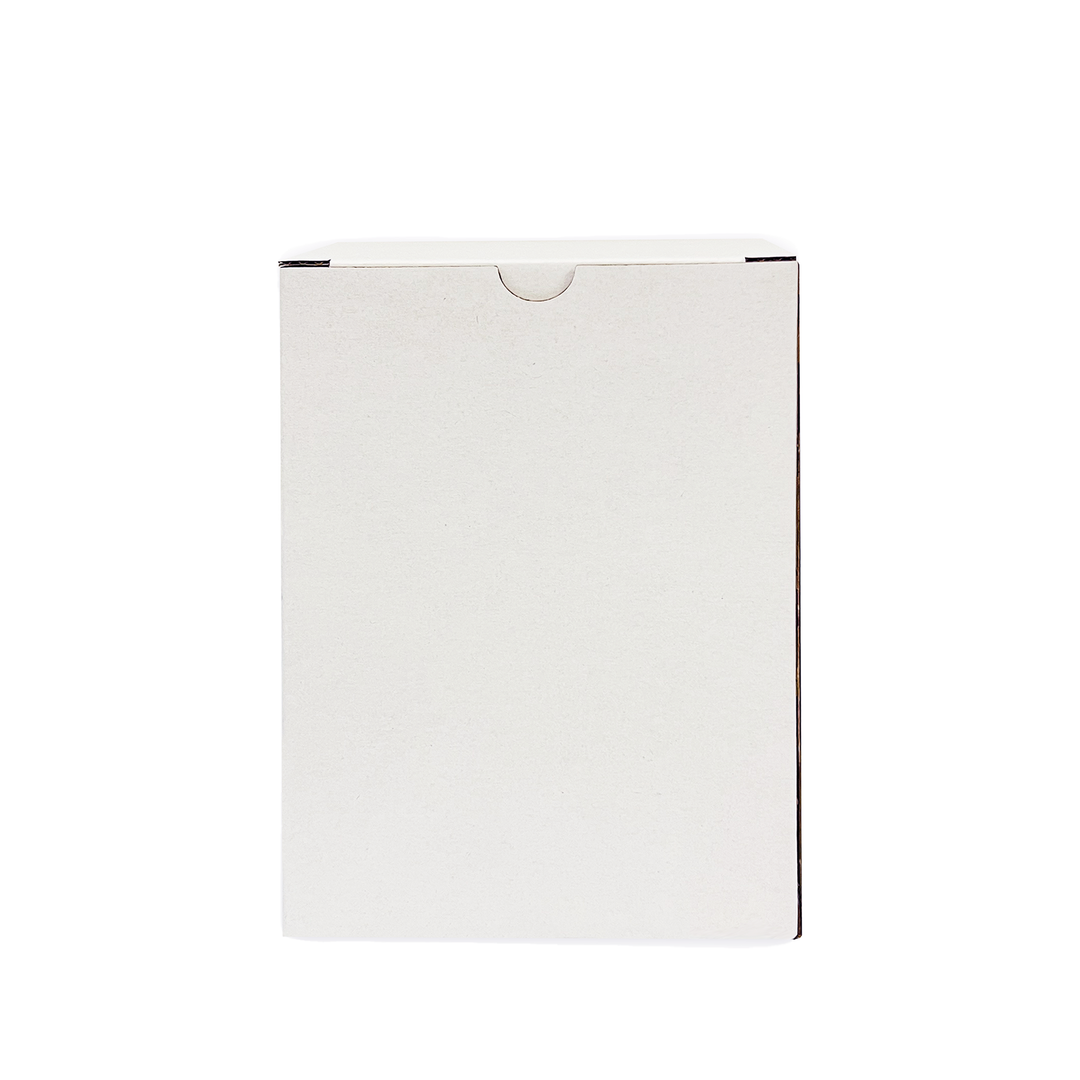 80 x 80 x 100mm White Corrugated Candle Box | Die Cut, Self-Locking, Flat-Pack, Eco-Friendly