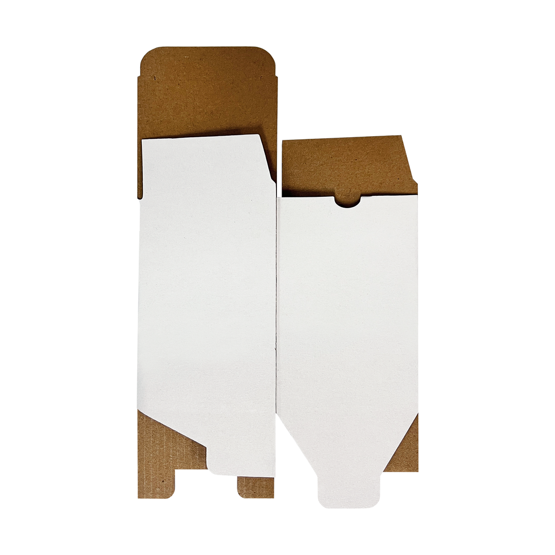 80 x 80 x 100mm White Corrugated Candle Box | Die Cut, Self-Locking, Flat-Pack, Eco-Friendly