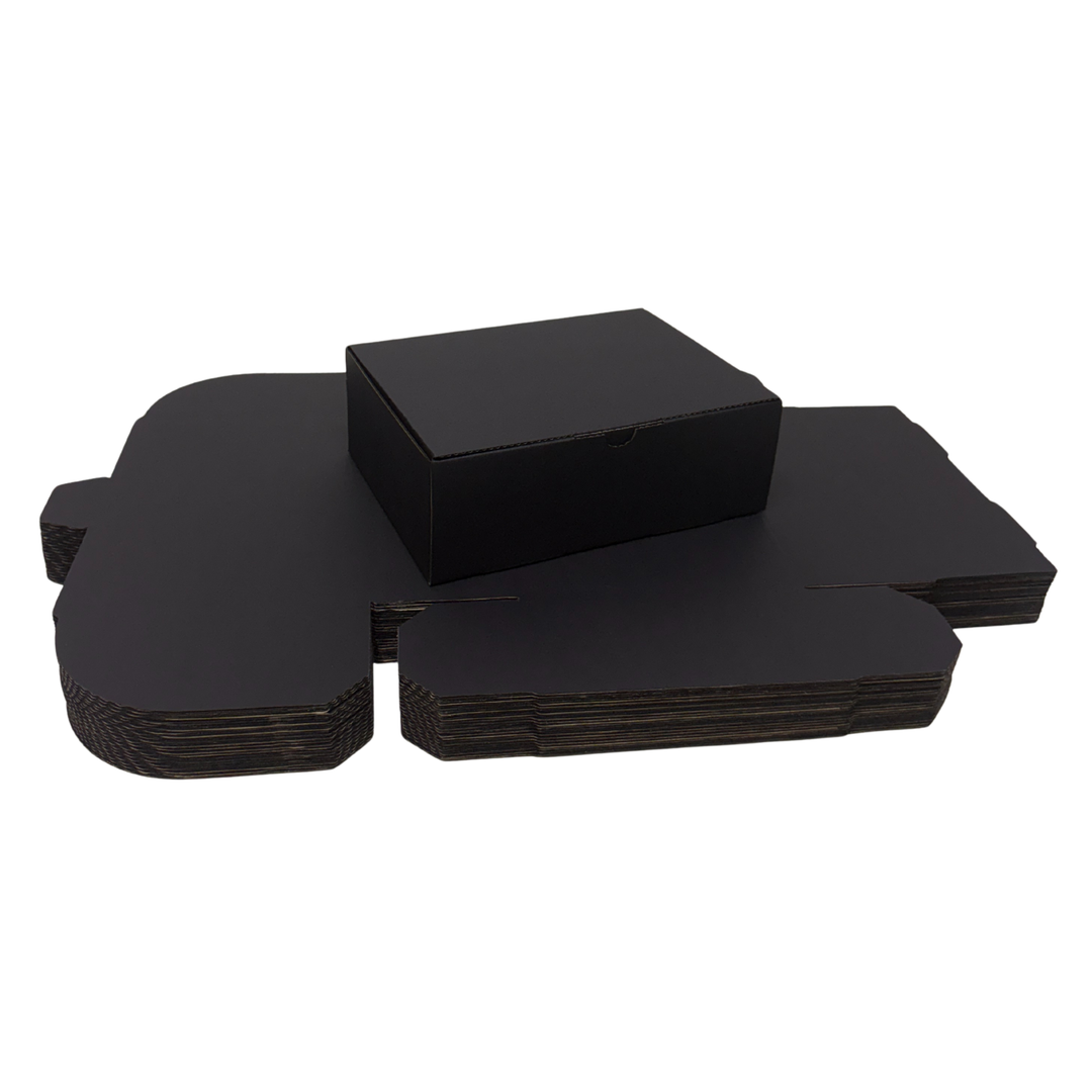 220 x 160 x 77mm Full Black Die Cut Mailing Shipping Packing Cardboard Boxes