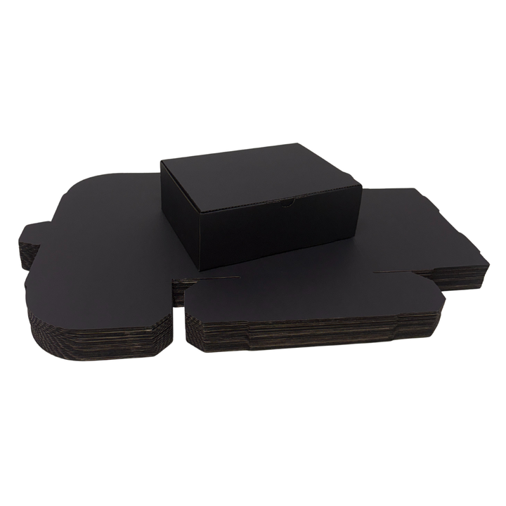 220 x 160 x 77mm Full Black Die Cut Mailing Shipping Packing Cardboard Boxes