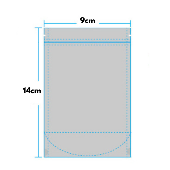 Premium 90 x 140mm + 30mm Stand Up Double Aluminium Foil Zip Lock Bags