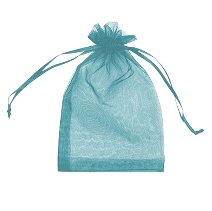 Aqua Organza Sheer Gift Bags | Stylish Packaging for Jewelry & Wedding Favors