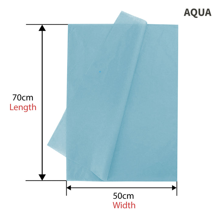 500pcs Aqua Gift Wrapping Tissue Packaging Paper - 50cm x 70cm, Recyclable & Eco-Friendly