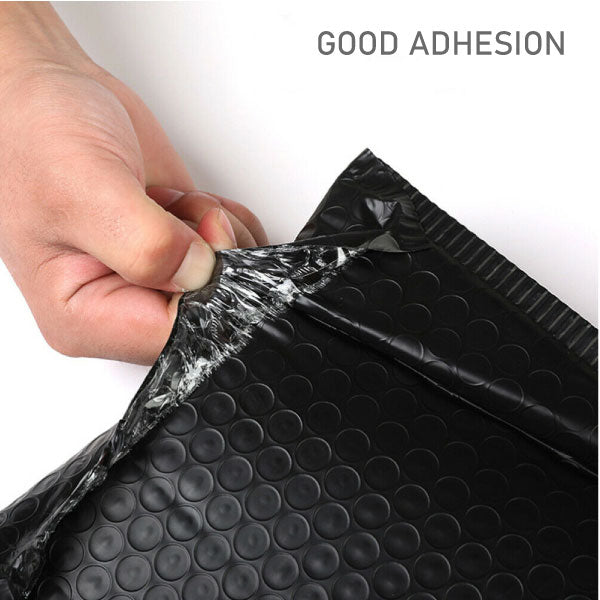Black Cushioned Poly Bubble Mailer Envelopes with Self-Sealing Closure