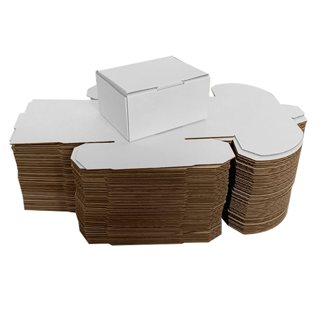 100 x 75 x 50mm Die Cut Mailing Shipping Packing Cardboard Boxes White