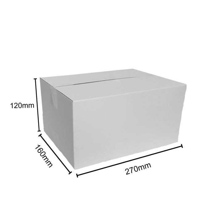 270 x 160 x 120mm Regular Mailing Slotted Shipping Packing Cardboard Boxes White