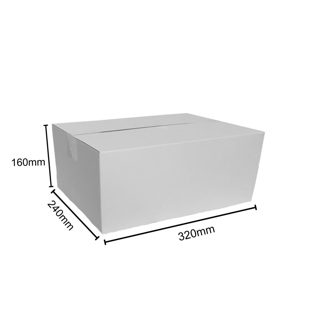 320 x 240 x 160mm Regular Mailing Slotted Shipping Packing Cardboard Boxes White