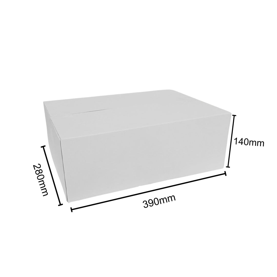 Wholesale 1000pcs 390 x 280 x 140mm Regular Mailing Slotted Shipping Packing Cardboard Boxes - White