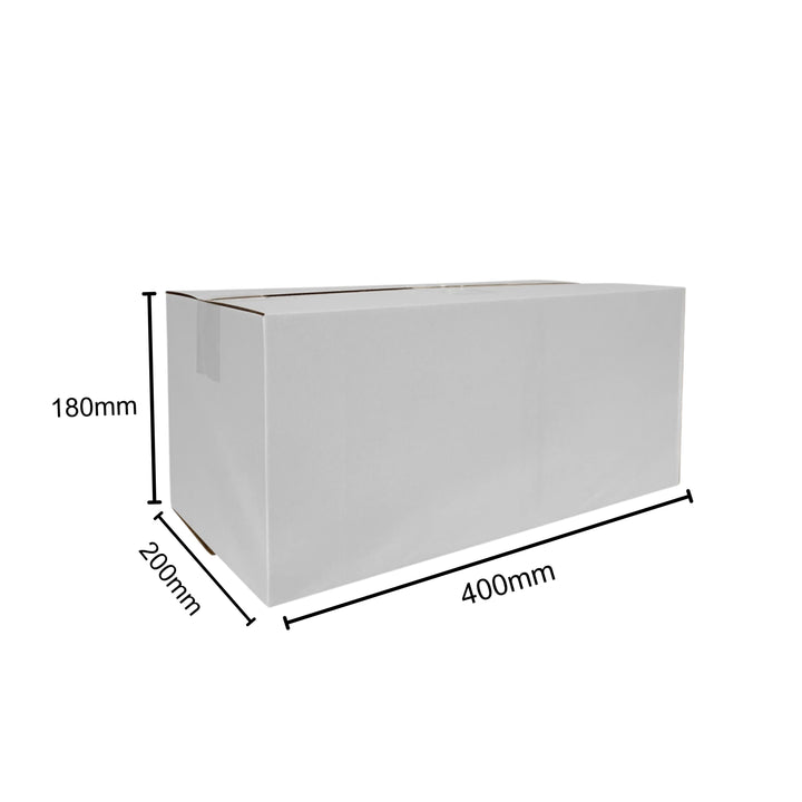 Wholesale 1000pcs 400 x 200 x 180mm Regular Mailing Slotted Shipping Packing Cardboard Boxes - White