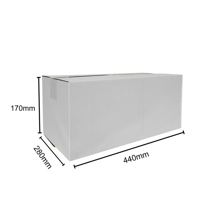 440 x 280 x 170mm Regular Mailing Slotted Shipping Packing Cardboard Boxes White