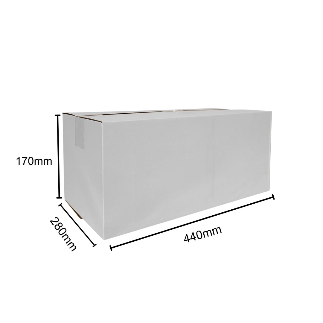 Wholesale 1000pcs 440 x 280 x 170mm Regular Mailing Slotted Shipping Packing Cardboard Boxes - White