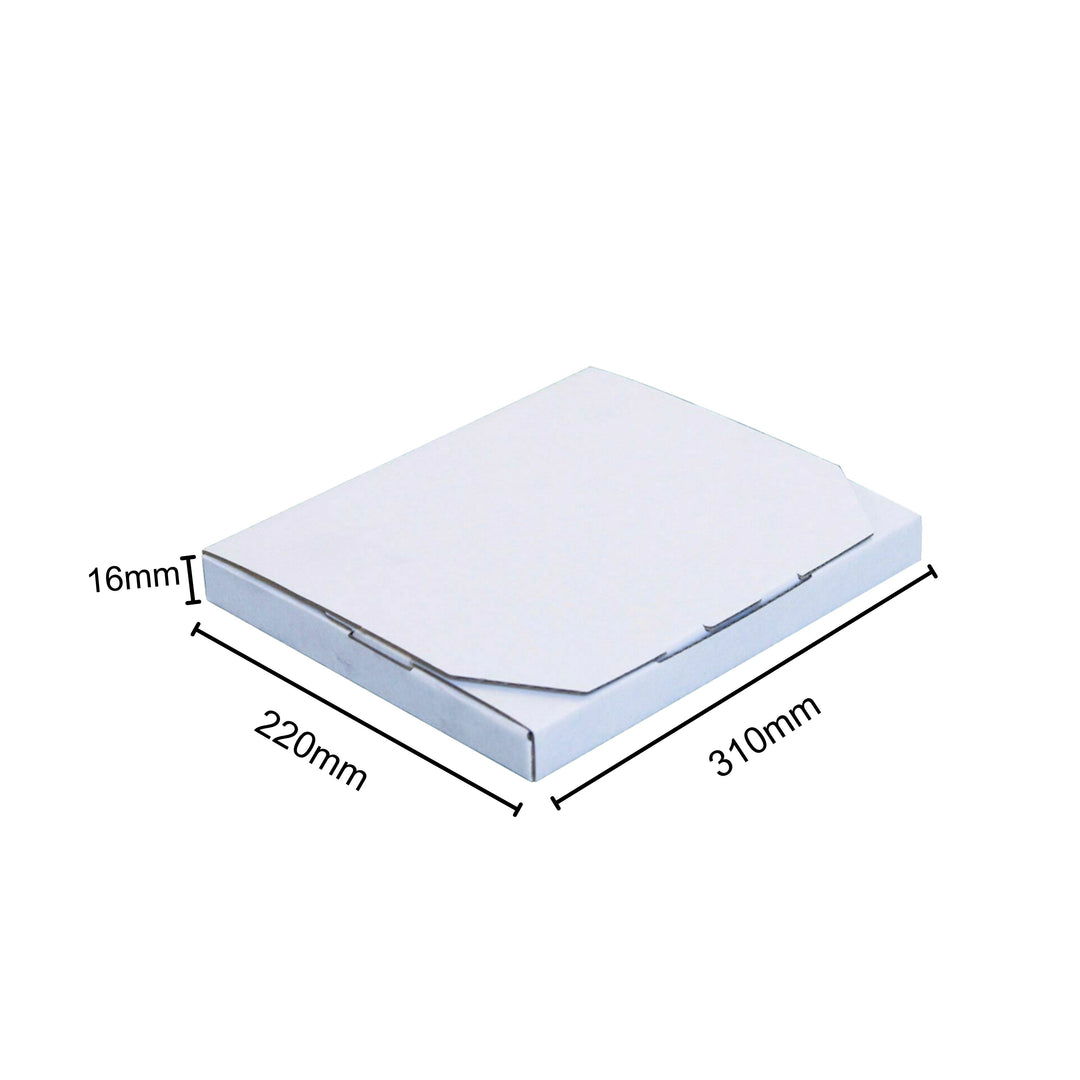 310 x 220 x 16mm Superflat Mailing Shipping Packing Cardboard Boxes White