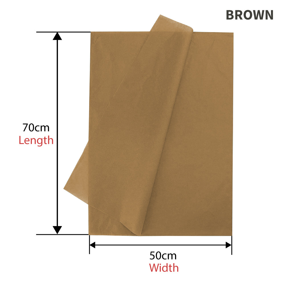 500pcs Brown Gift Wrapping Tissue Packaging Paper - 50cm x 70cm, Recyclable & Eco-Friendly