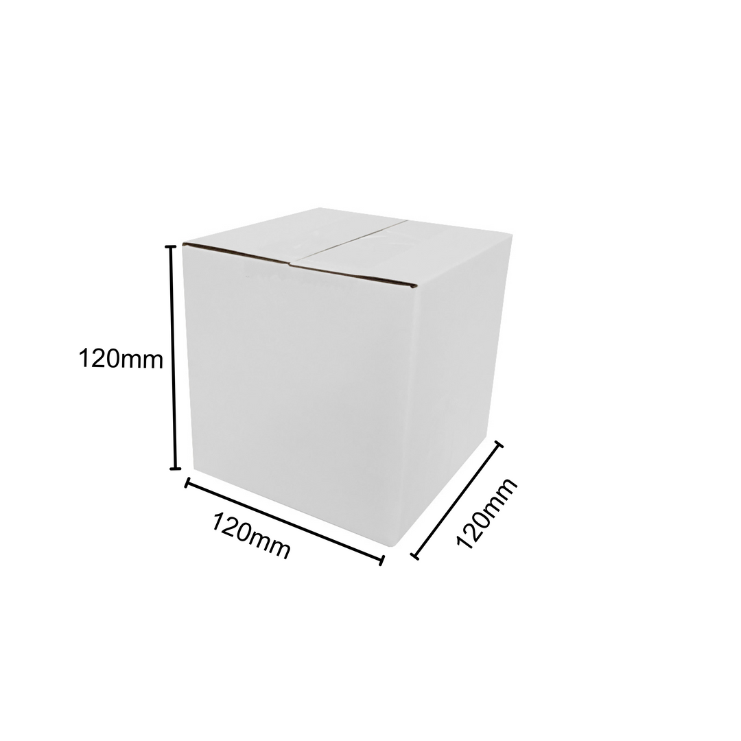 120 x 120 x 120mm Cube Mailing Shipping Packing Cardboard Boxes White- Best Cube Boxes Cardboard - Medium Sized Cube Cardboard Boxes