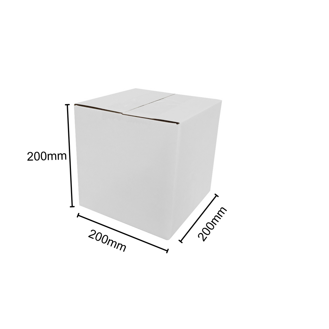 200 x 200 x 200mm Cube Mailing Shipping Packing Cardboard Boxes White