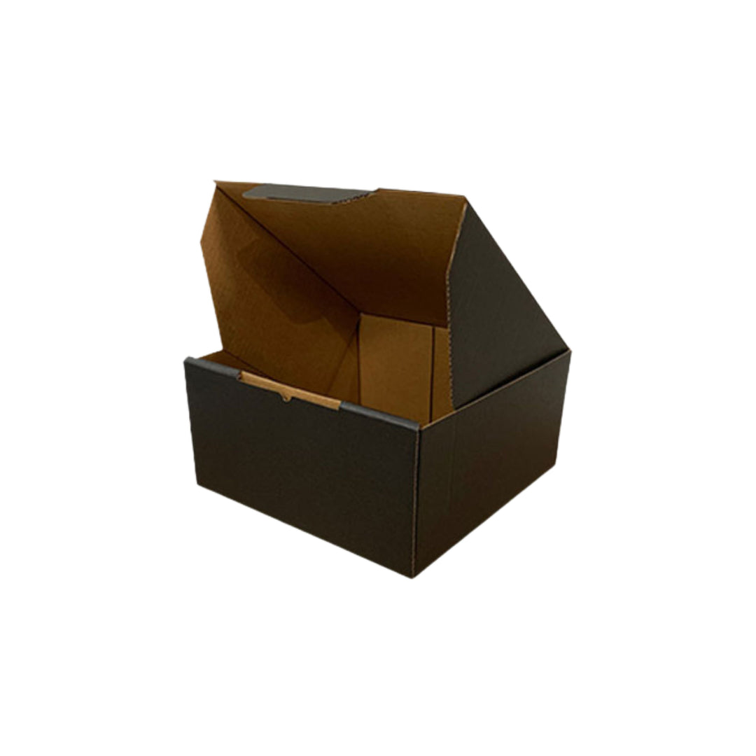 150 x 150 x 75mm Die Cut Mailing Shipping Packing Cardboard Boxes Black– Beautiful & Small Cardboard Boxes