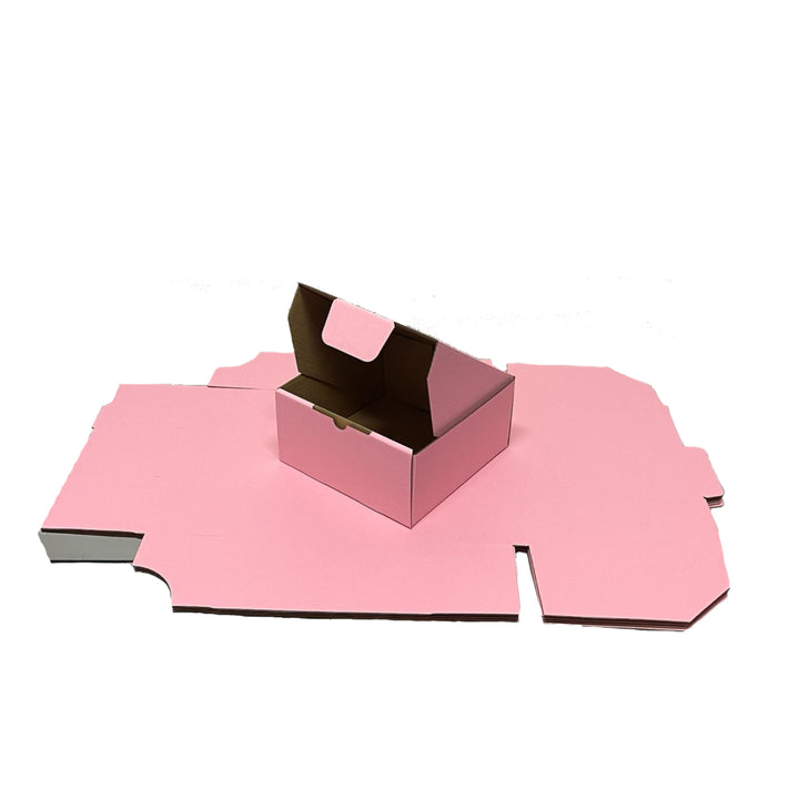 150 x 150 x 75mm Die Cut Mailing Shipping Packing Cardboard Boxes Pink