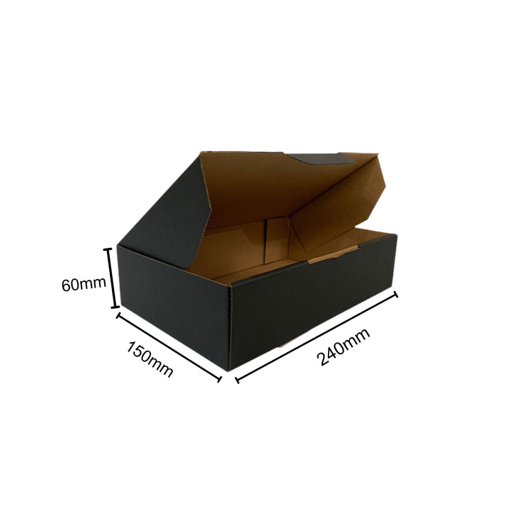 240 x 150 x 60mm Die Cut Mailing Shipping Packing Cardboard Boxes Black- Medium Sized Best Cardboard Shop Brisbane