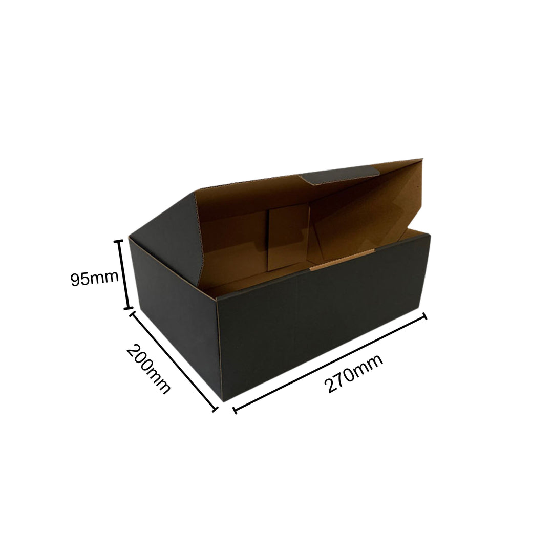 270 x 200 x 95mm Die Cut Mailing Shipping Packing Cardboard Boxes Black- Medium Sized Best Cardboard Shop Brisbane